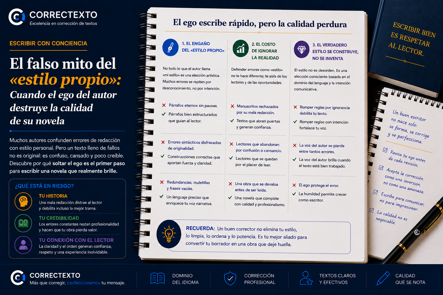 El falso mito del estilo propio: cuando el ego destruye tu novela – Correctexto