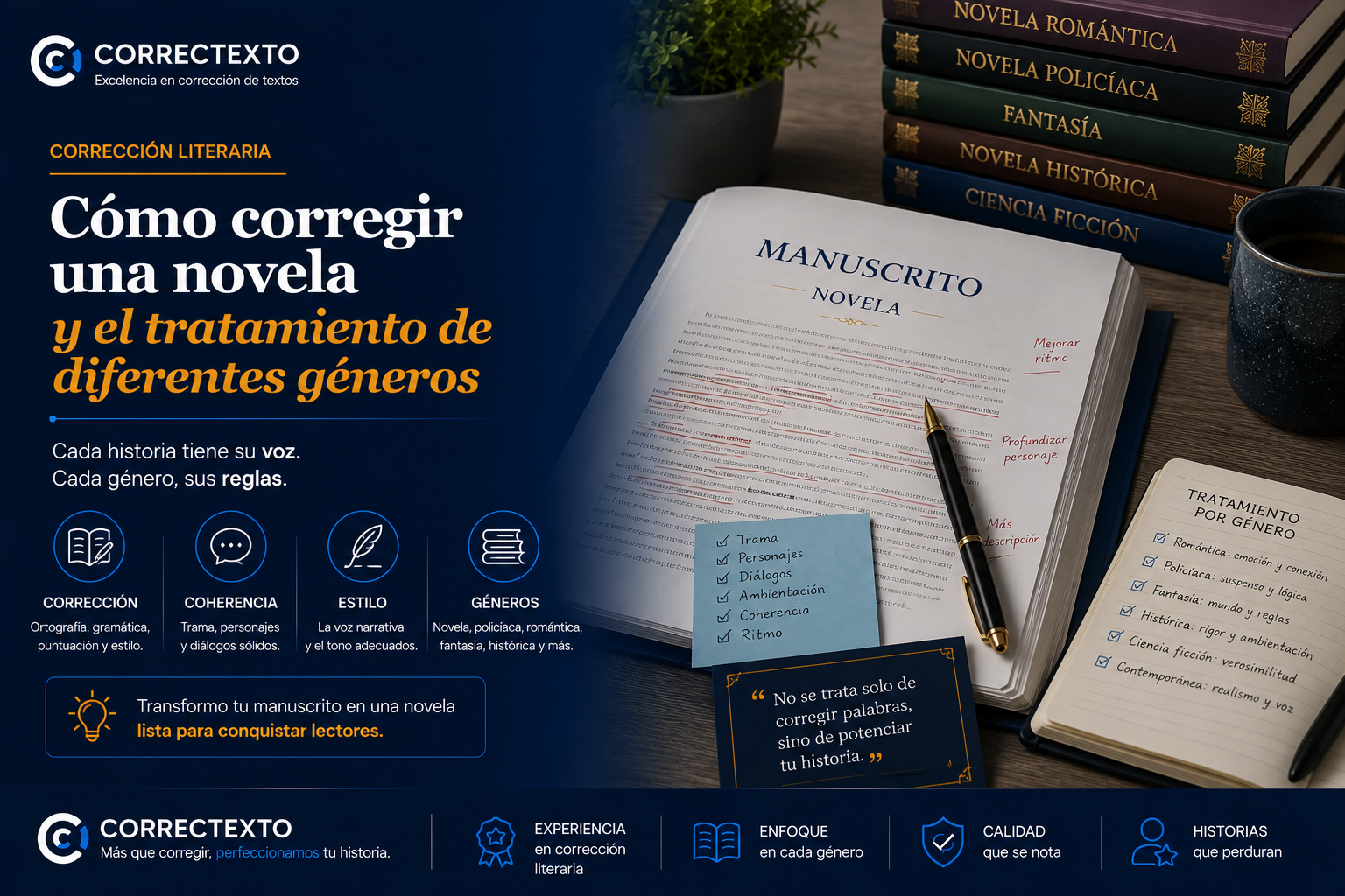 Cómo corregir una novela y el tratamiento de diferentes géneros – Correctexto